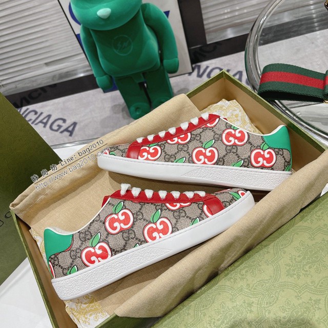 gucci頂級原版低幫鞋 古馳萬年經典情侶款小白鞋 男女款休閒板鞋 dx2764